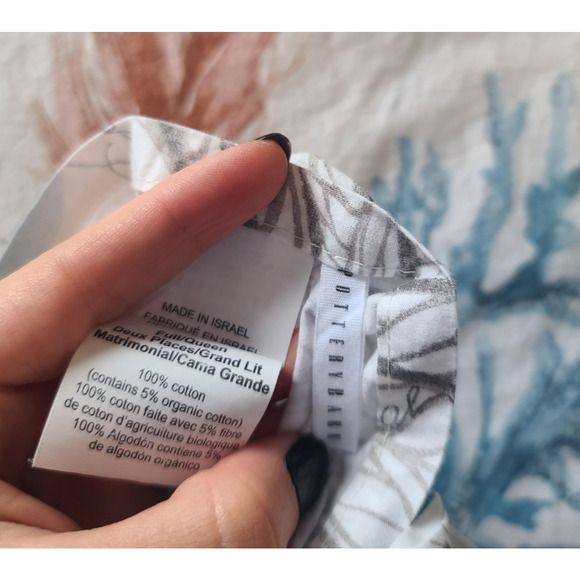 Pottery Barn Del Mar Cotton Coastal Percale Duvet Cover Full/Queen - Picture 9 of 10